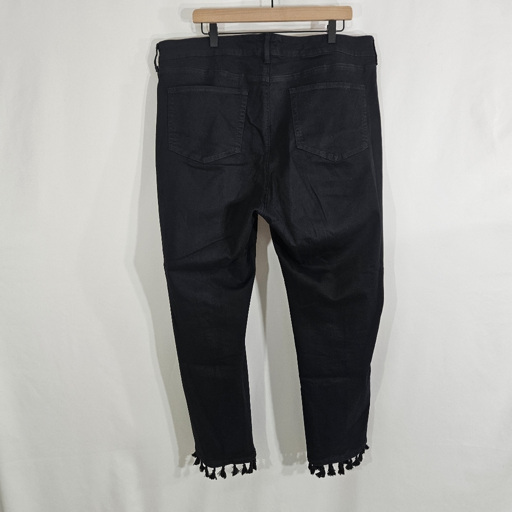 NYDJ Sheri Ankle Black Fringe Pants Womens Size 20W - Picture 3 of 14